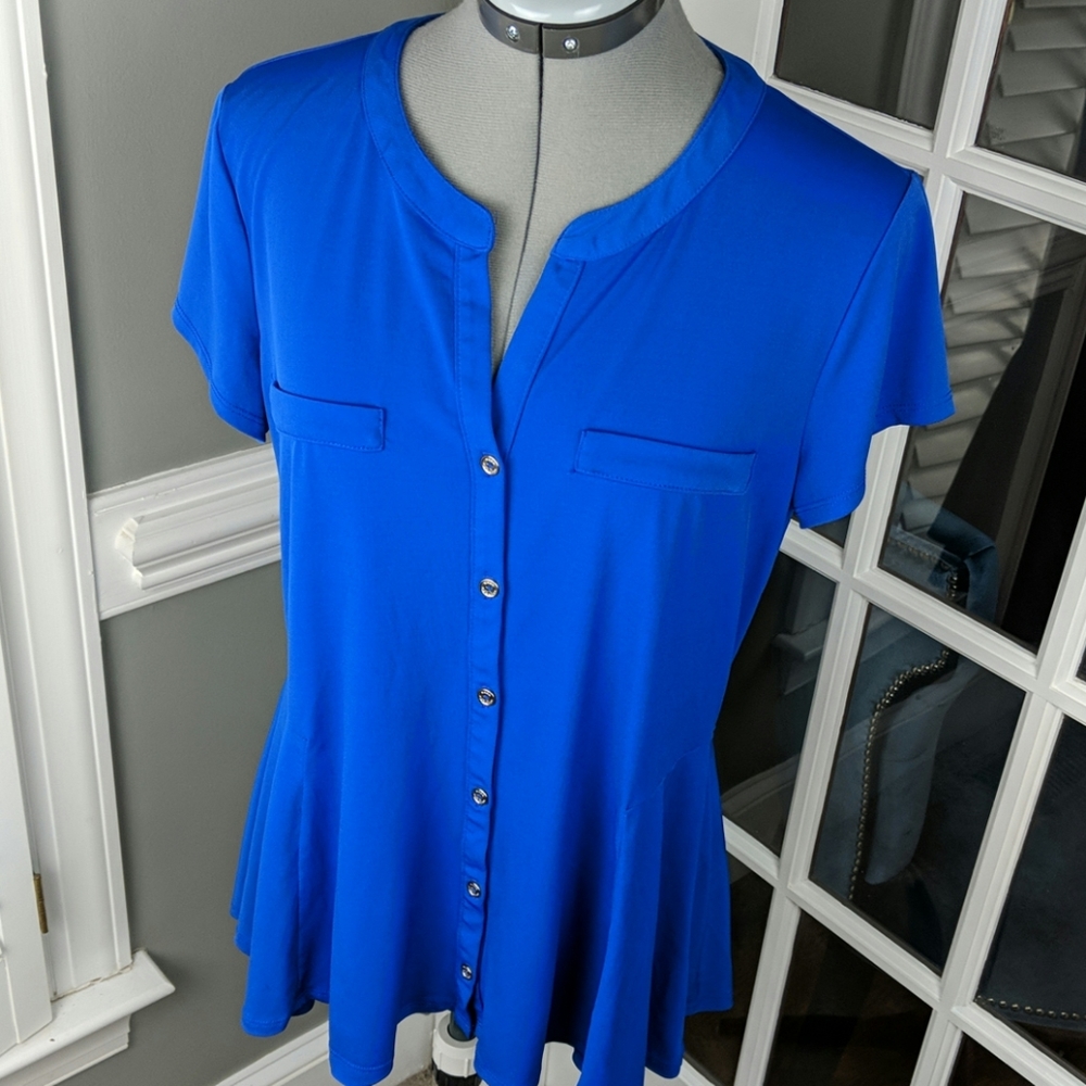 Dana Buchman Peplum Hem Shirt